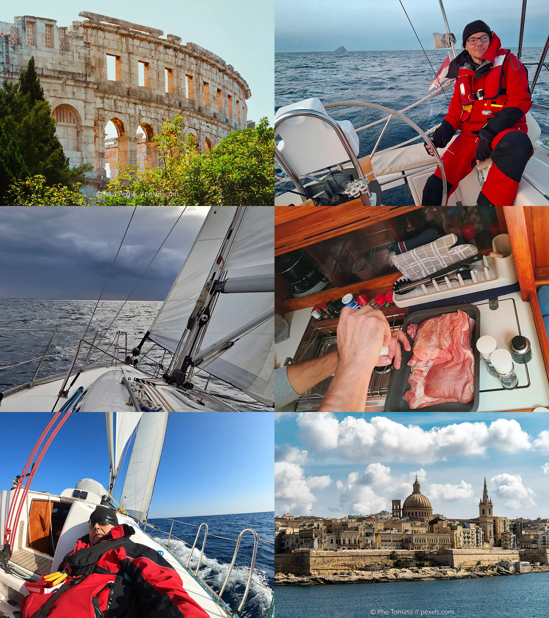 An image mosaic of highlights for Master the Passage sailing course